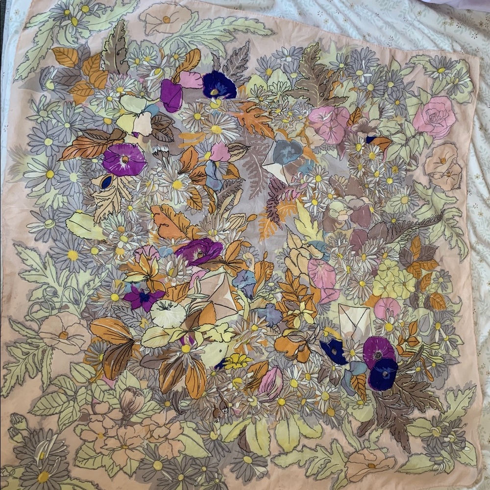 Vintage Specialty House Japanese Silk Floral Scarf